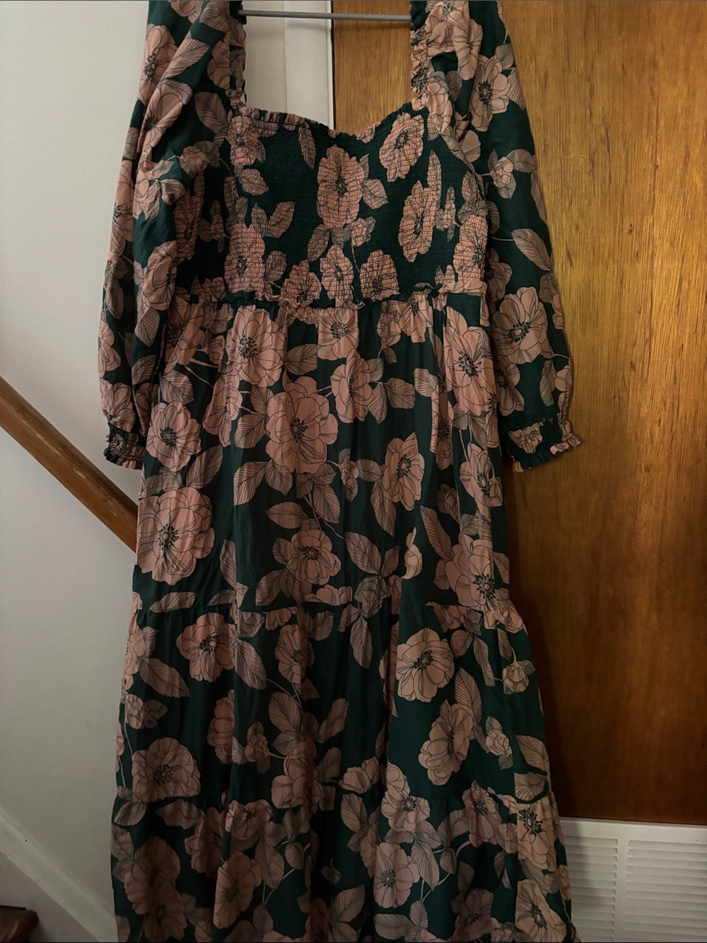 Vineyard Vines Dark Green and Blush Floral Maxi Dress - Picture 5 of 7